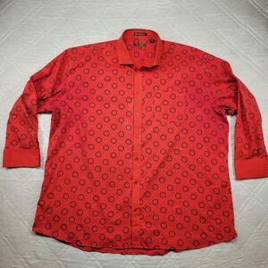 Henri Picard Vintage red long sleeve dress shirt size 19 1/2‎ 37 4XL